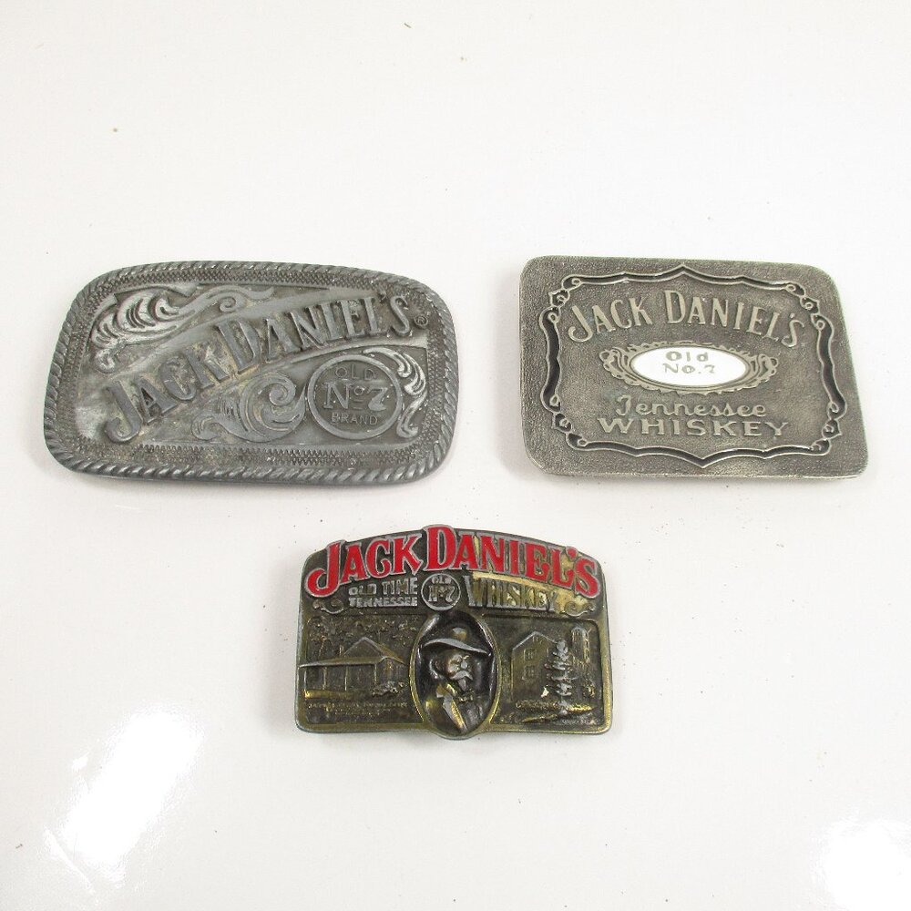 3 Jack Daniels Belt Buckle One with Red Writting Official Bergamot 1989